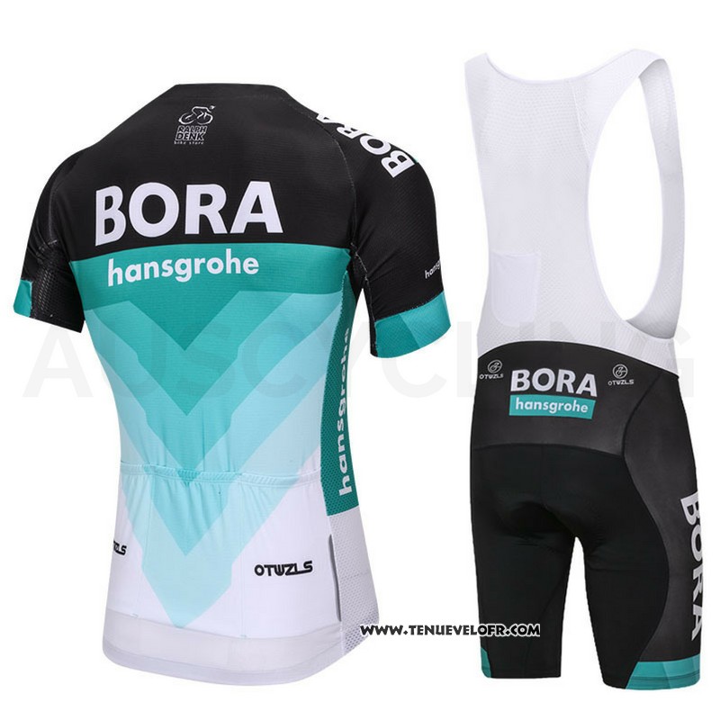 2018 Maillot Ciclismo Bora Vert et Noir Manches Courtes et Cuissard